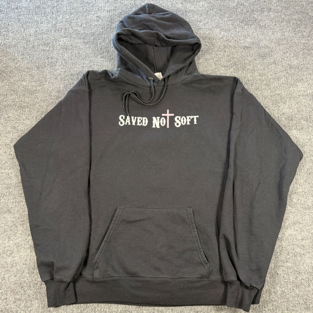 Saved Not Soft Surrender San Diego Black Cotton Blend Hoodie Size L Christian